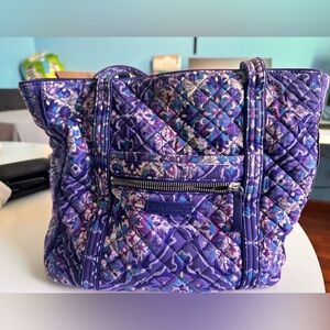 Vera Bradley handbag/tote bag, purple, blue. 15 inches wide, 10 inches tall